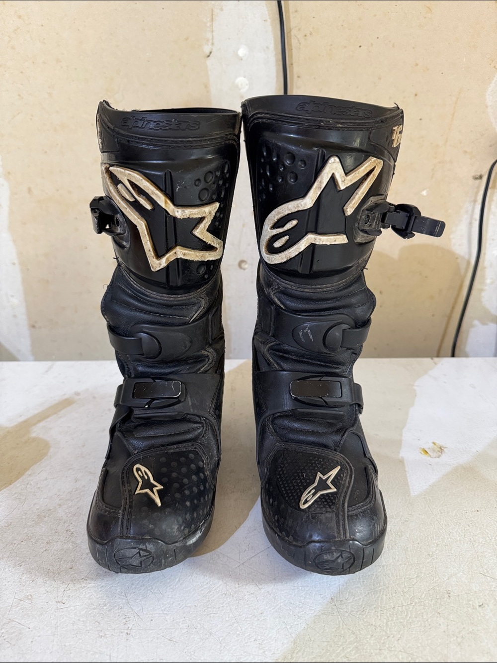 Alpinestars Black Kids Motocross Boots with Silver Logo Accents